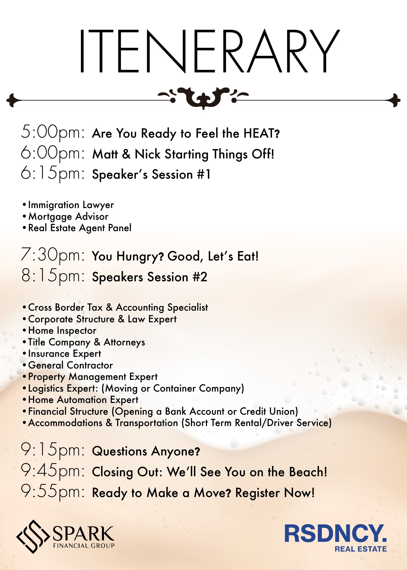 Investing in Florida — event itinerary