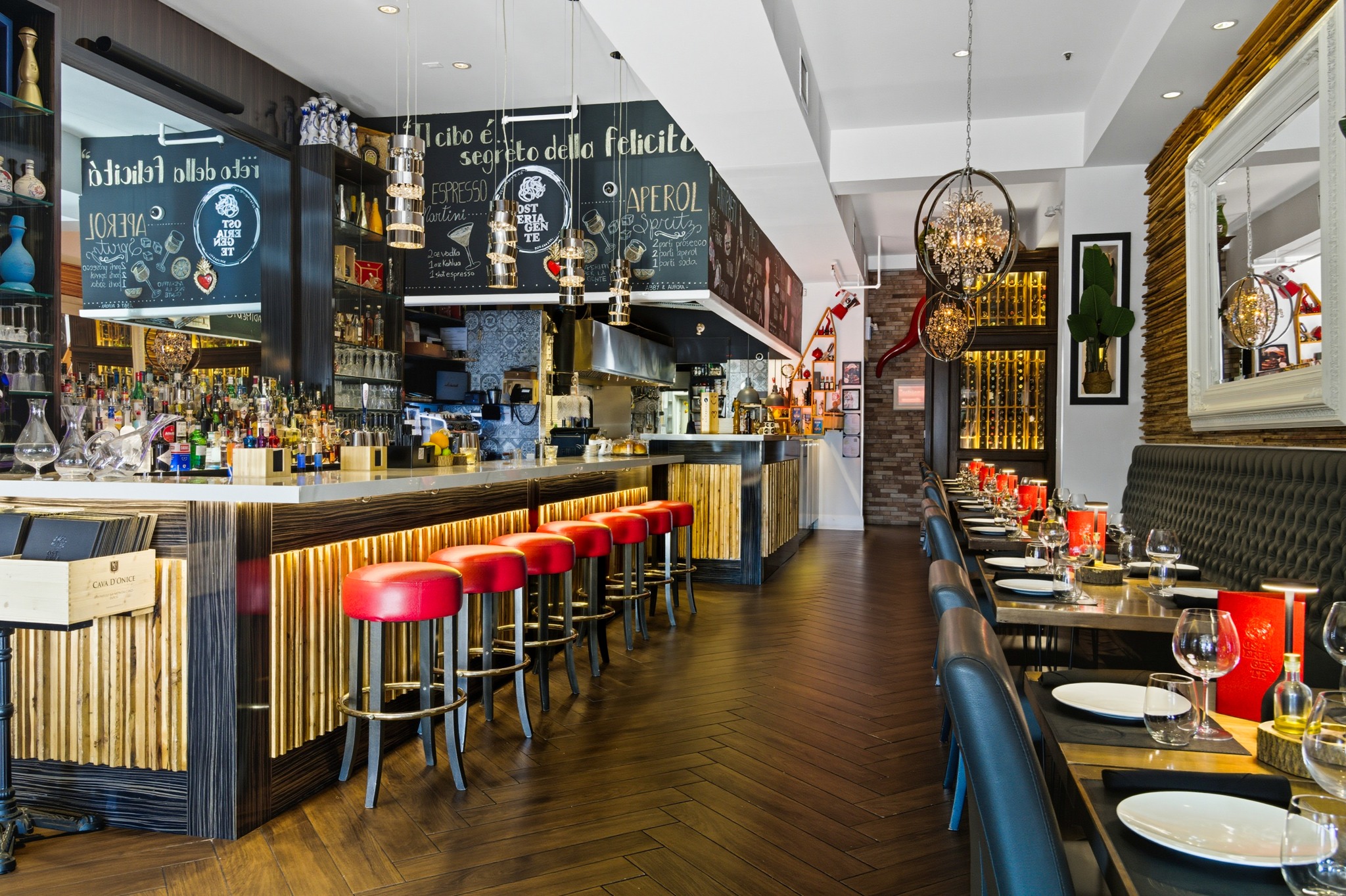Osteria Gente — Behind the bar