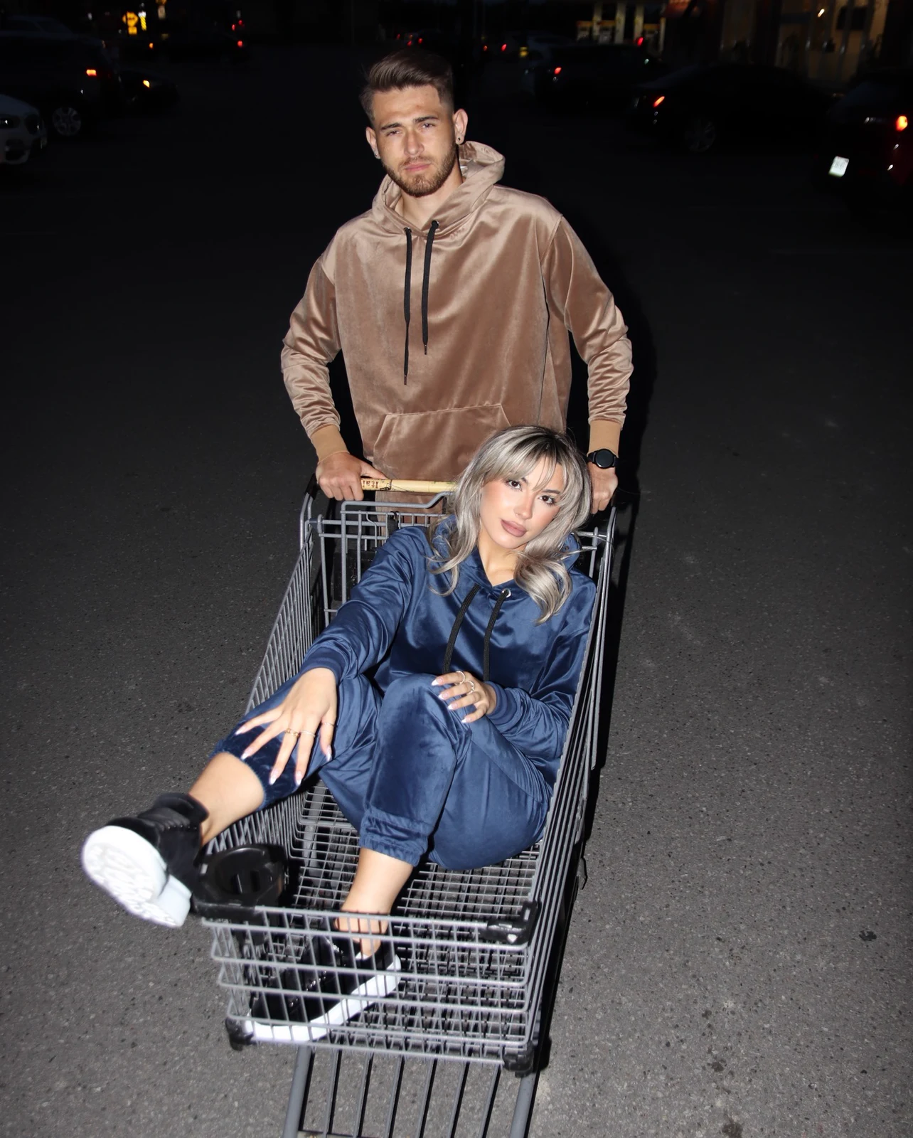 In velour jogging suits, the fun doesn't stop when the sun goes down.
