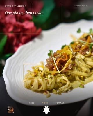 One photo, then pasta. 📸

The citrus, pistachio and pasta ribbons get their moment on camera. The first forkful is yours.

📍Osteria Gente · 